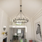 Acroma 12-light Farmhouse 40In Wagon Wheel Chandelier with UL - 40'' D x 138'' H