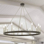 Acroma 12-light Farmhouse 40In Wagon Wheel Chandelier with UL - 40'' D x 138'' H