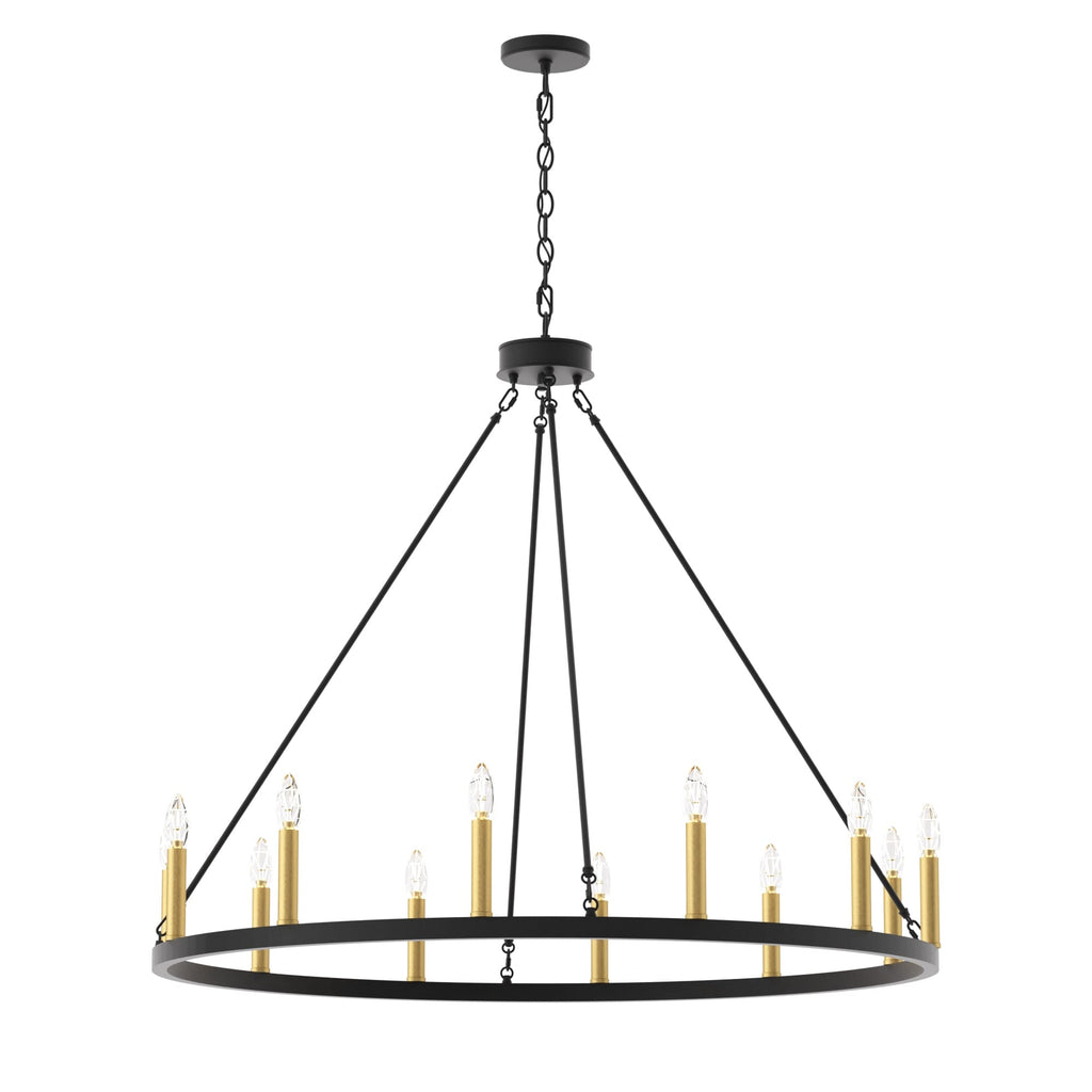 Acroma 12-light Farmhouse 40In Wagon Wheel Chandelier with UL - 40'' D x 138'' H