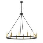 Acroma 12-light Farmhouse 40In Wagon Wheel Chandelier with UL - 40'' D x 138'' H