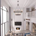 Acroma 20-light Modern Farmhouse 40In Round Wagon Wheel Chandelier with UL