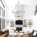 Acroma 20-light Modern Farmhouse 40In Round Wagon Wheel Chandelier with UL