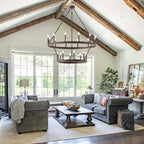 Acroma 20-light Modern Farmhouse 40In Round Wagon Wheel Chandelier with UL