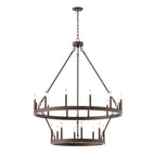 Acroma 20-light Modern Farmhouse 40In Round Wagon Wheel Chandelier with UL