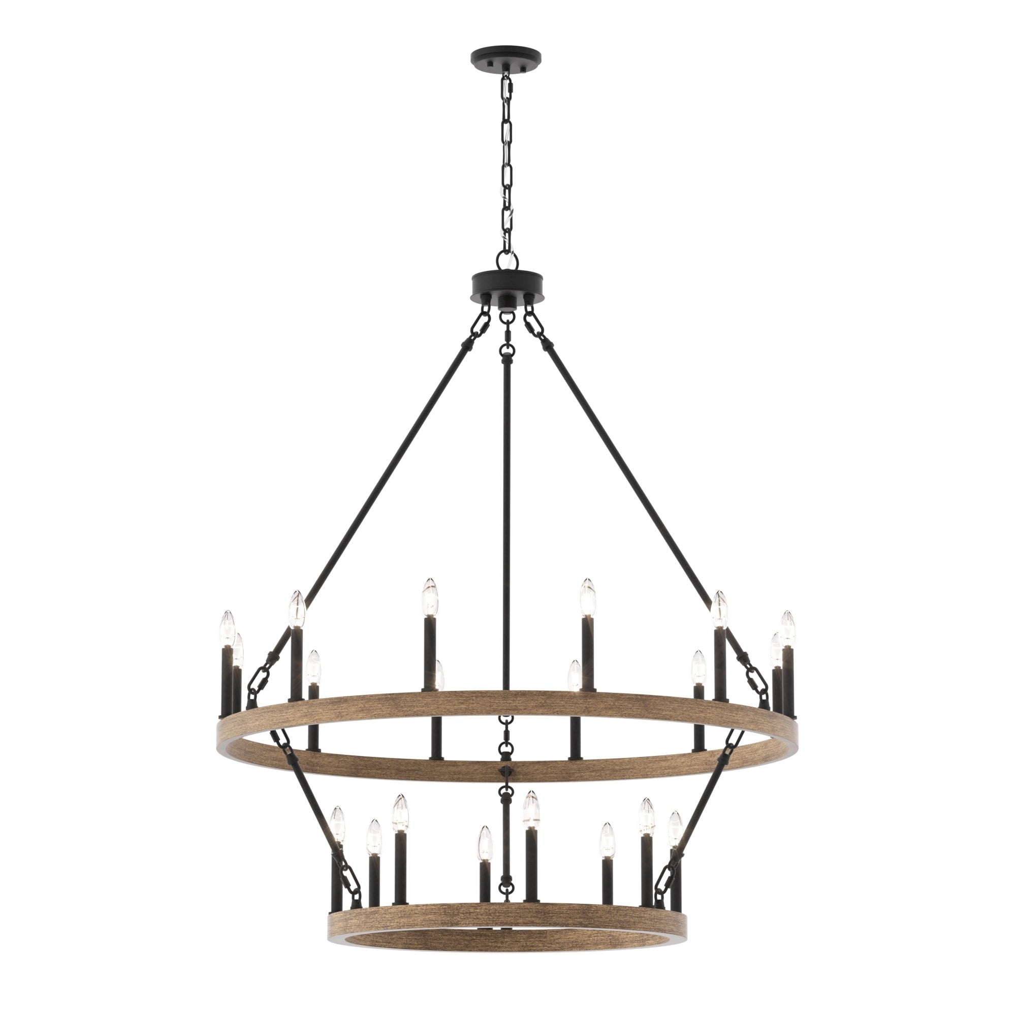 Acroma 20-light Modern Farmhouse 40In Round Wagon Wheel Chandelier with UL