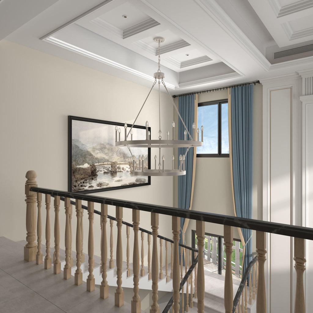 Acroma 20-light Modern Farmhouse 40In Round Wagon Wheel Chandelier with UL