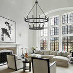 Acroma 20-light Modern Farmhouse 40In Round Wagon Wheel Chandelier with UL