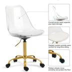 Acrylic Swivel adjustable height Armless Home office Rolling Chair
