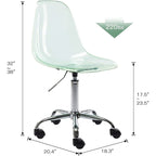 Acrylic Swivel adjustable height Armless Home office Rolling Chair