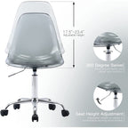 Acrylic Swivel adjustable height Armless Home office Rolling Chair