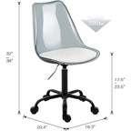 Acrylic Swivel adjustable height Armless Home office Rolling Chair