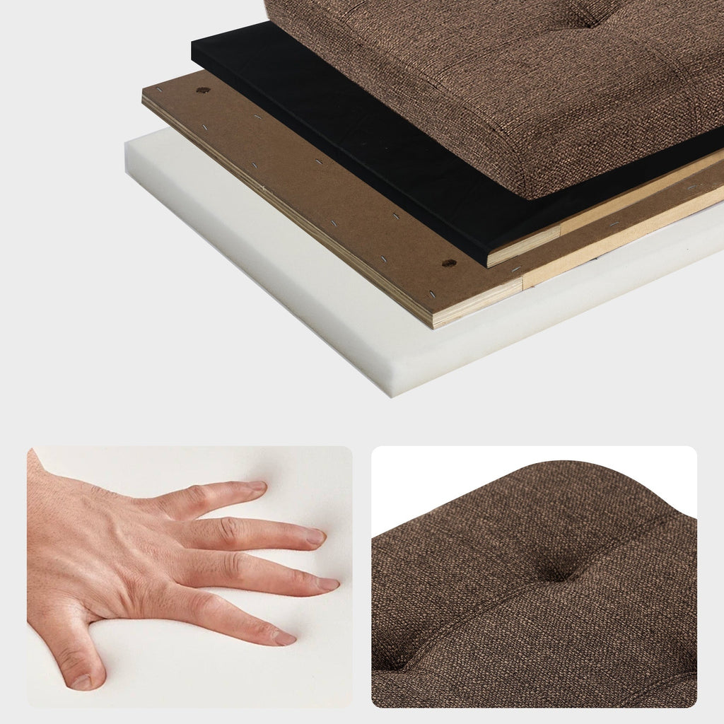 Adeco 50 Bonded Leather Storage Ottoman Bench