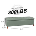 Adeco 50 Bonded Leather Storage Ottoman Bench