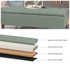 Adeco 50 Bonded Leather Storage Ottoman Bench