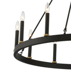 Acroma 12-light Farmhouse 40In Wagon Wheel Chandelier with UL - 40'' D x 138'' H