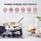 Alva Maestro 5-Ply Stainless Steel Saucier Pan - 1.6 Qt. Non-Toxic