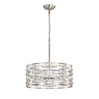 Anita Drum Shade Chandelier with Clear Glass Prism