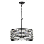 Anita Drum Shade Chandelier with Clear Glass Prism