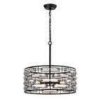 Anita Drum Shade Chandelier with Clear Glass Prism