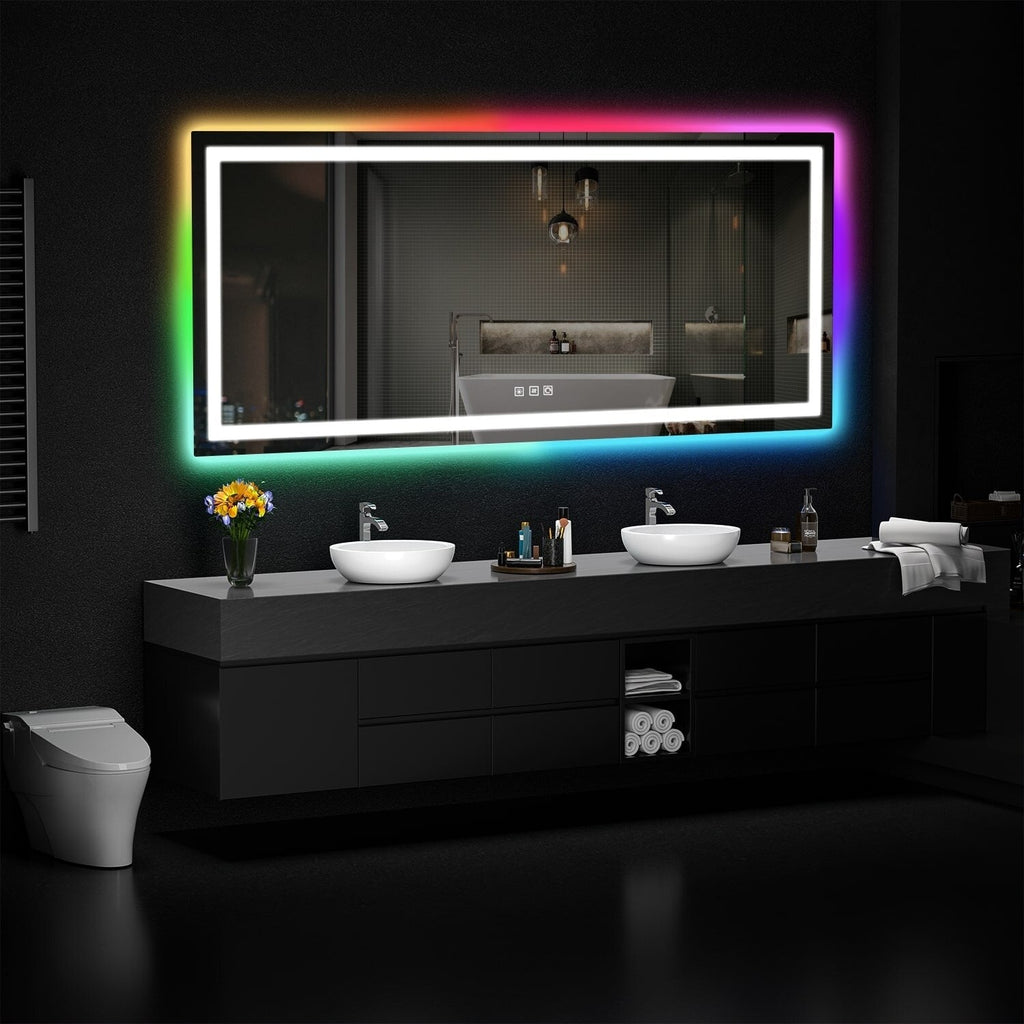 Anti-Fog RGB Backlit & LED Frontlit Bathroom Mirror
