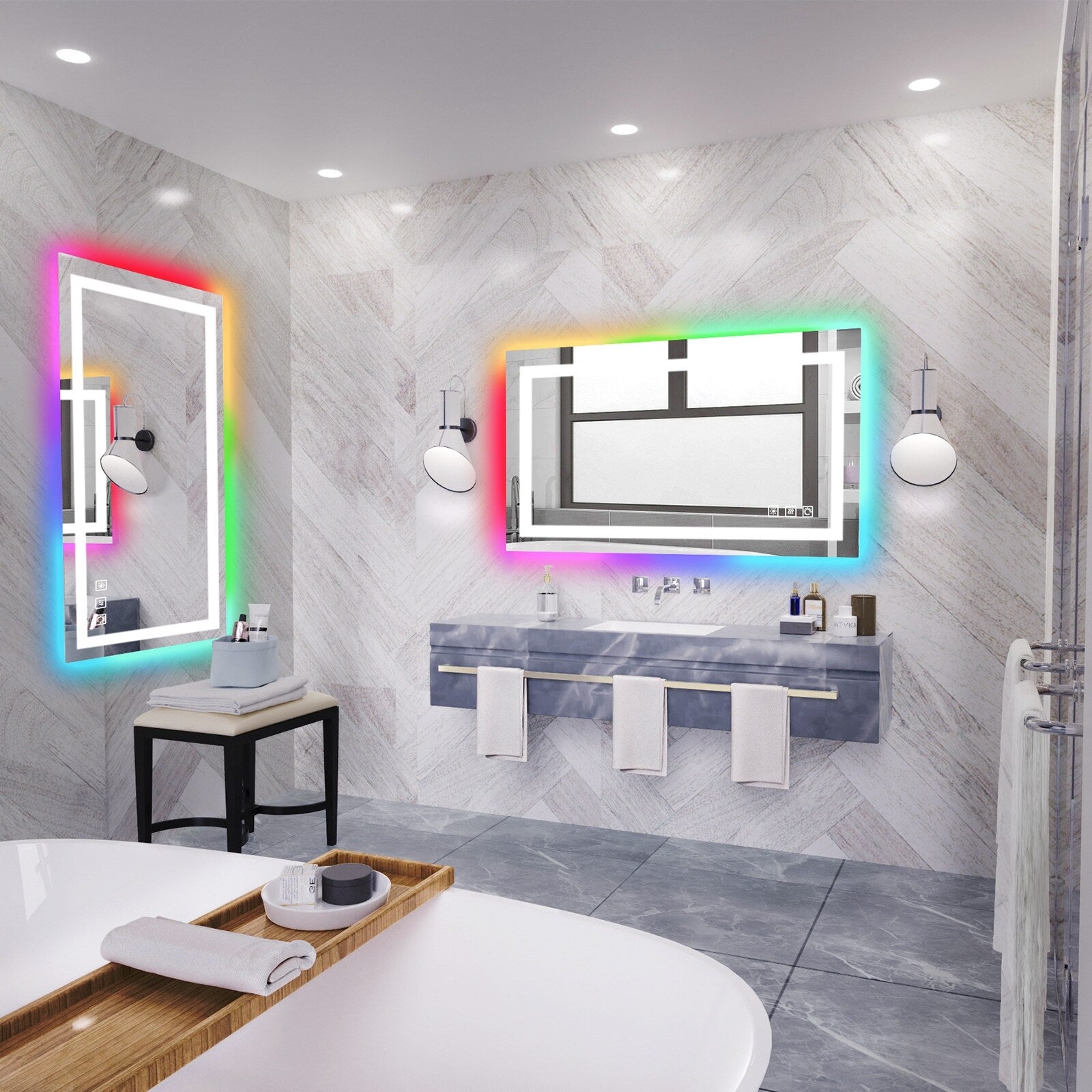 Anti-Fog RGB Backlit & LED Frontlit Bathroom Mirror
