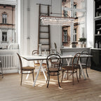 Antique Bronze 6-Light Rectangular Kitchen Island Lighting with Crystal Hanging - Antique Bronze