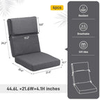Aoodor Patio High Back Chair Cushions Set of 4, 46x21x4 Inches(Only Cushions)