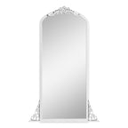 Arched Full-Length Solid Wood Carving Floor Mirror