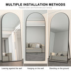 Arched Full-Length Standing Wood Floor Mirror, Wall Mirror