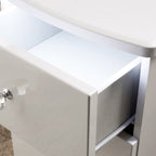 Commode profonde Aria blanche brillante avec éclairage LED, 3 tiroirs
