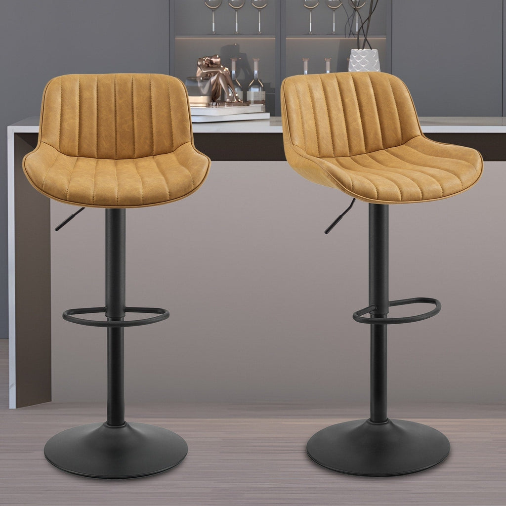 Art Leon Adjustable Height Swivel Barstool, Set of 2