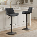 Art Leon Adjustable Height Swivel Barstool, Set of 2