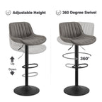 Art Leon Adjustable Height Swivel Barstool, Set of 2