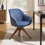 Art Leon Modern Home Office Swivel Arm Accent Chair with Wood Legs