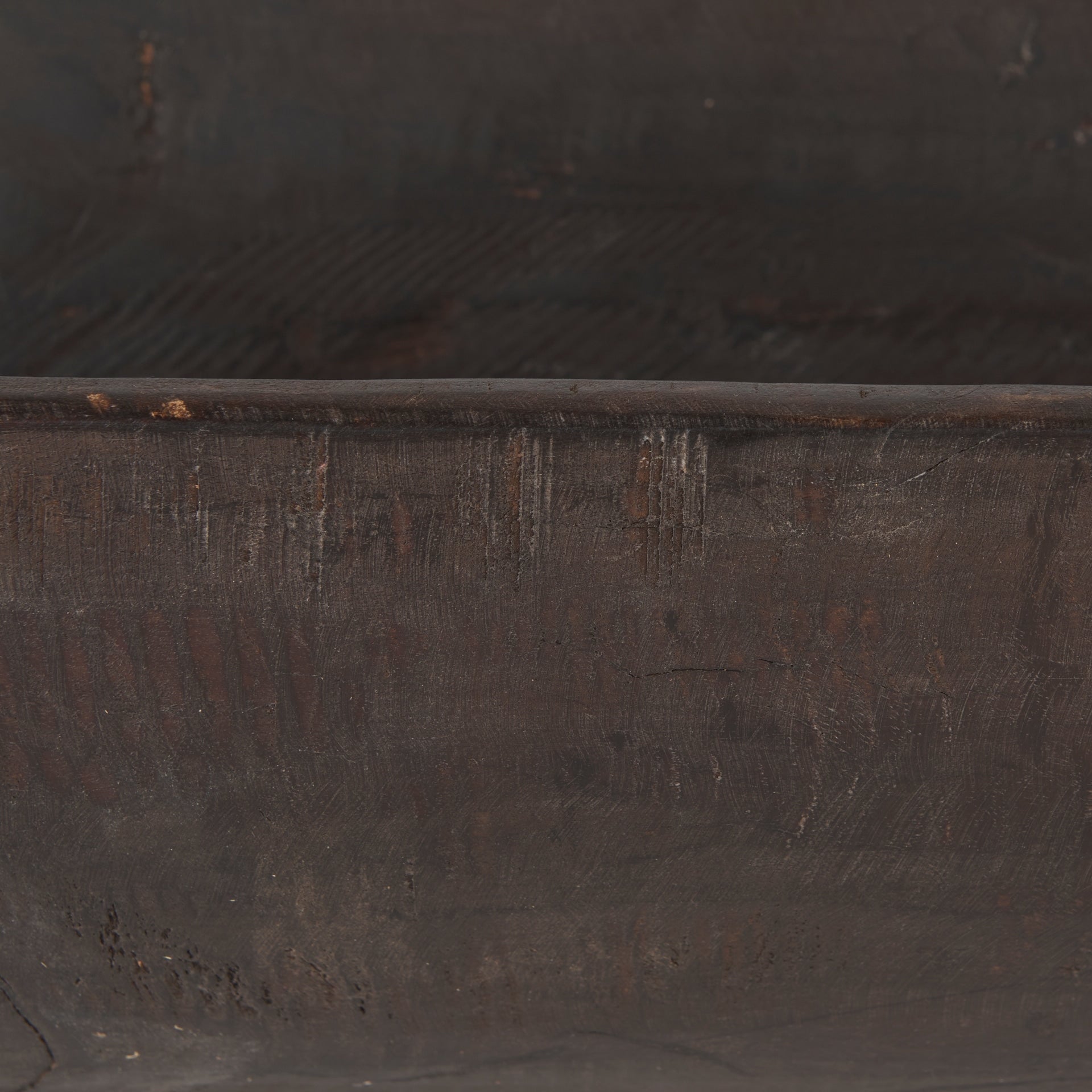 Athena Extra Large Oblong Black-Brown Reclaimed Wood Bowl - 26.0L x 10.0W x 7.0H