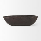 Athena Extra Large Oblong Black-Brown Reclaimed Wood Bowl - 26.0L x 10.0W x 7.0H