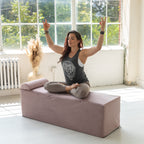 Avana Kami Convertible Chaise / Yoga & Massage - 2-In-1 Ottoman with Concealed Fold Out Yoga Lounge Chair, Microvelvet - N/A