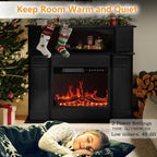 BOSSIN 43 Electric Fireplace with Mantel, 23 inch Electric Fireplace Insert,Freestanding TV Stand with Fireplace Wooden Firebox
