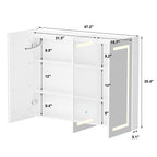Bathroom Medicine Cabinet LED Mirror Anti-Fog 6000K Wall Cabinet White