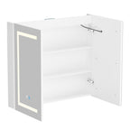 Bathroom Medicine Cabinet LED Mirror Anti-Fog 6000K Wall Cabinet White