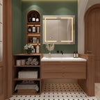 Bathroom Medicine Cabinet LED Mirror Anti-Fog 6000K Wall Cabinet White