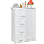Bathroom Floor Storage Cabinet, Free-Standing Floor Storage Cabinet with 4 Draws and Adjustable Shelf