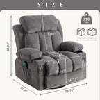 Beige Swivel Recliner with Massage, Heat & USB Charging