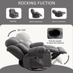 Beige Swivel Recliner with Massage, Heat & USB Charging