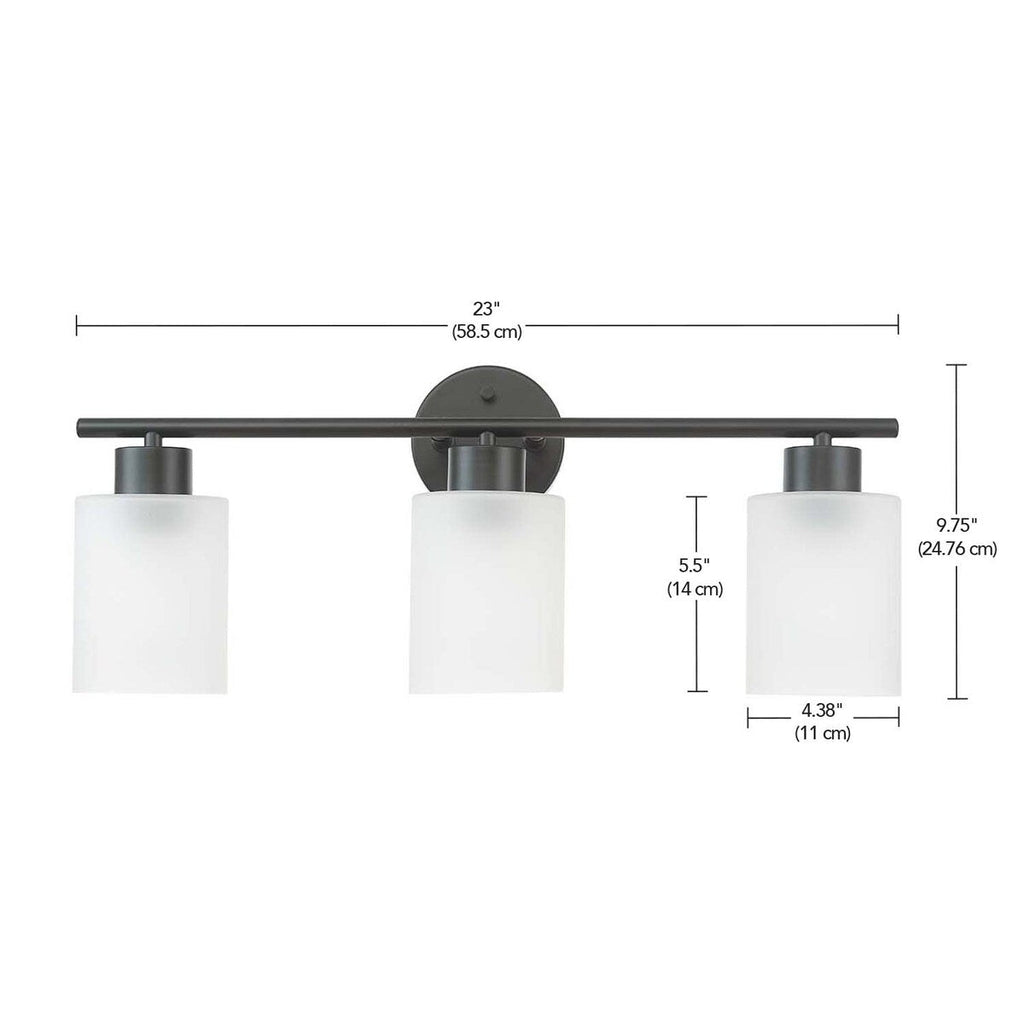 Bellevue Lydia 3 Light 23 Wide Bathroom Vanity Light with Frosted
