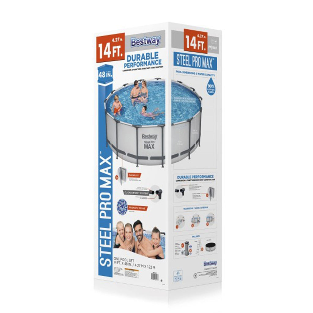 Bestway Steel Pro MAX Round Above Ground Swimming Pool with Pump & Cover