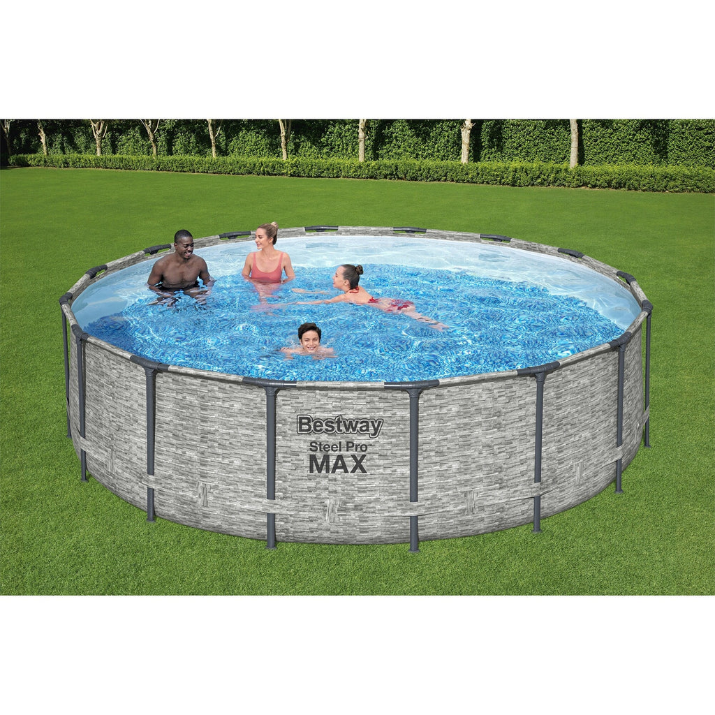 Bestway Steel Pro MAX Round Above Ground Swimming Pool with Pump & Cover