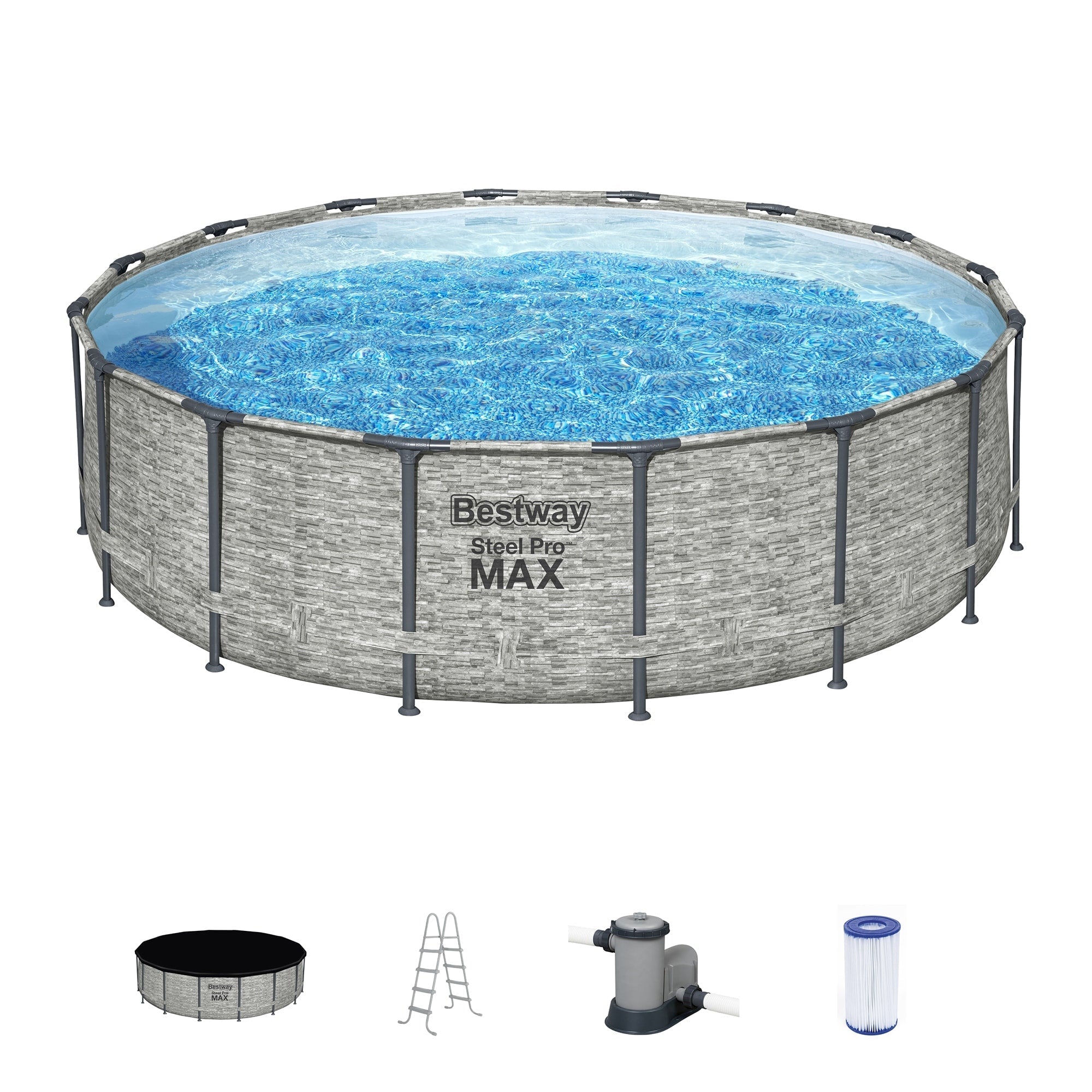 Bestway Steel Pro MAX Round Above Ground Swimming Pool with Pump & Cover