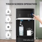 Black 3 in 1 Hot and Cold Water Dispensers with Ice Maker