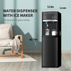 Black 3 in 1 Hot and Cold Water Dispensers with Ice Maker